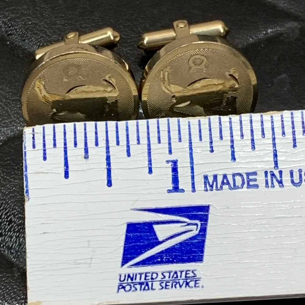 Vintage Destino‎ Taurus Zodiac Sign Gold Tone Cufflinks Men's Astrology Jewelry